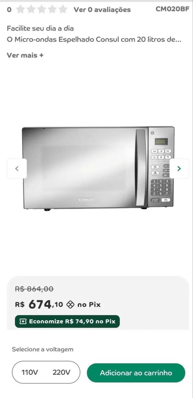 Microondas 20L consul  220v  - Foto 3