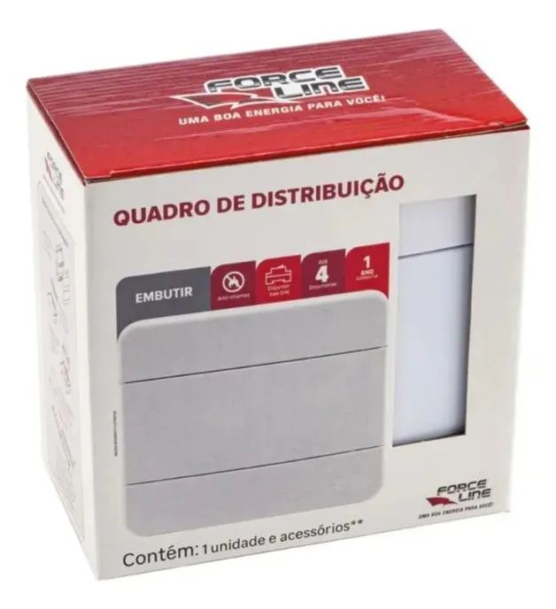 quadro de distribuição embutir para 4 disjuntores force line434778237662679041
