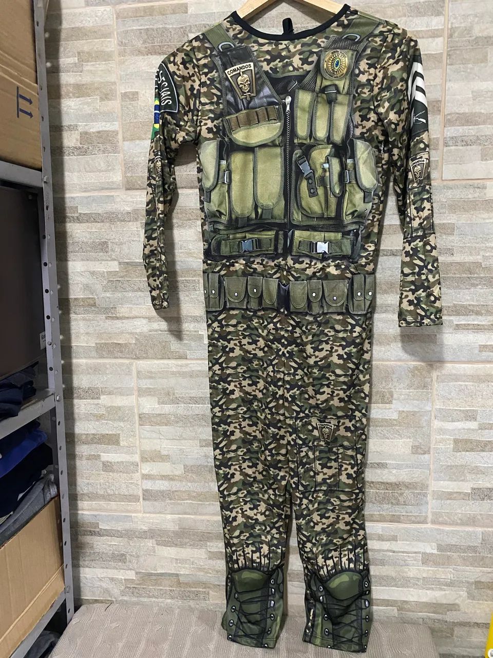 Fantasia de exército modelo macacão tamanho 12/14 - Foto 3