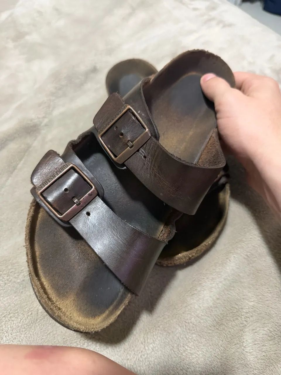 birkenstock marrom couro - Foto 2