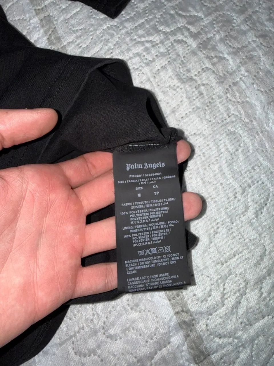 PALM ANGELS Curved Logo Colar Over Tee 'Black' - Foto 4