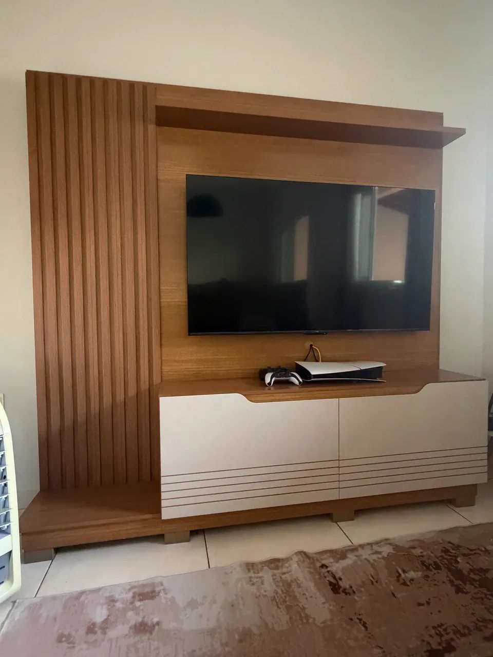 Estante Para Tv Até 80 Polegadas Ripado Em Mdf Santiago - Foto 2