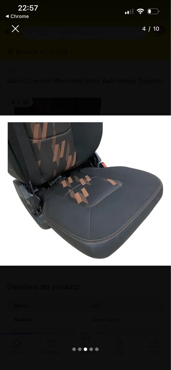 Banco Passageiro Mercedes Atego 1418 1719 2425 Original  - Foto 2