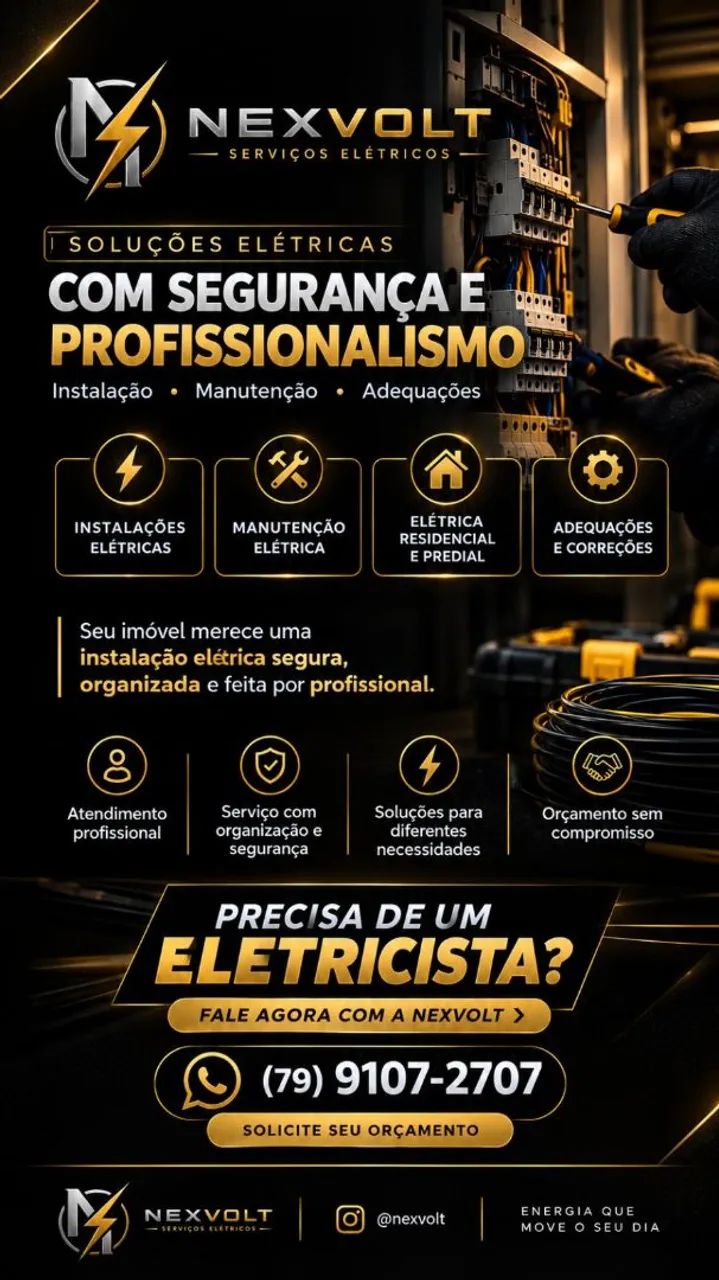 ? NexVolt | Eletricista Profissional - Instalações, Manutenção e Orçamentos