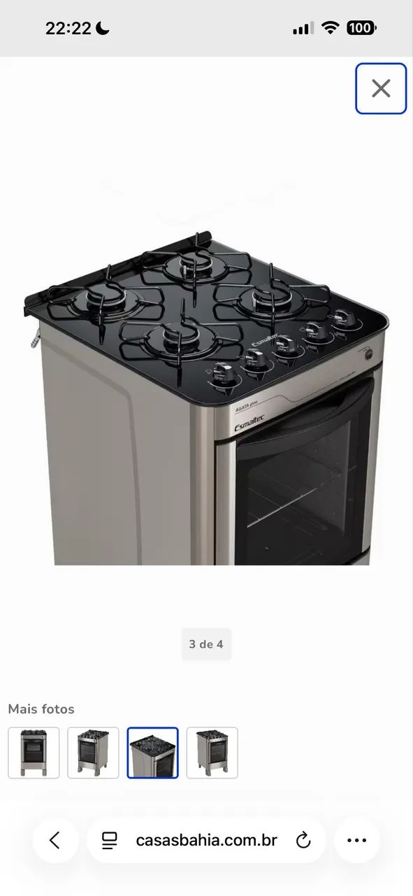 Fogão de Piso 4 Bocas com Acendimento Automático - Foto 3
