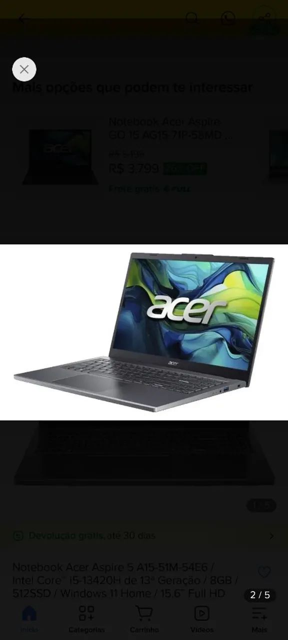 2 notebook acer