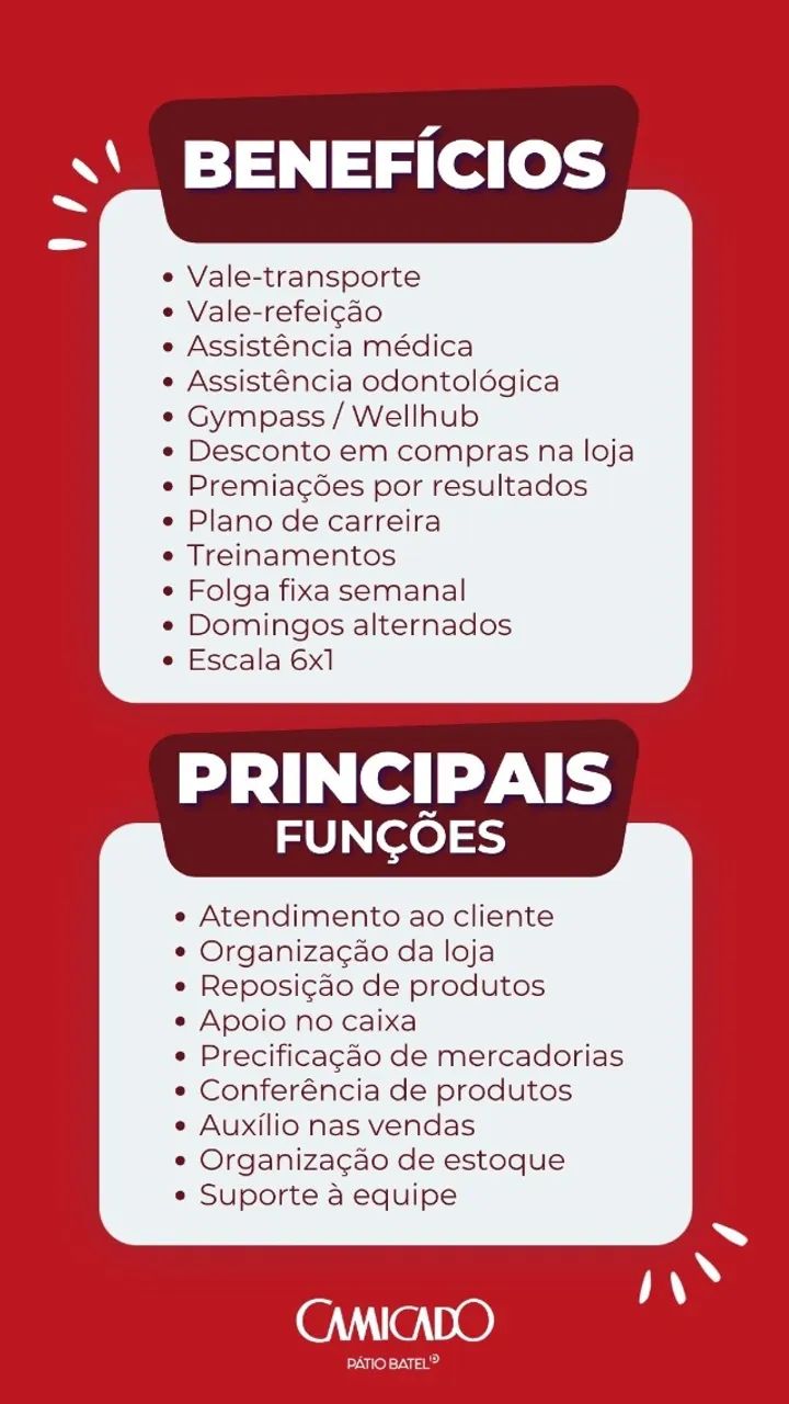 Assistente de Loja - Camicado Pátio Batel - Foto 2