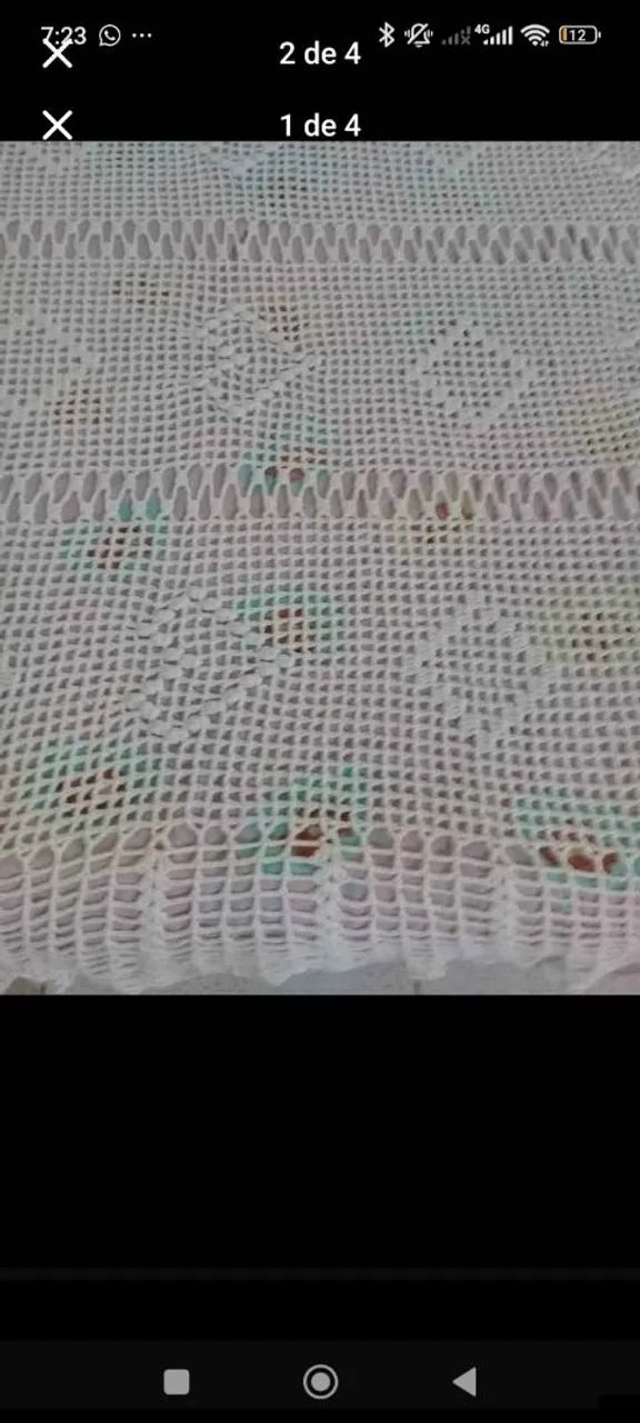 Colcha Crochê Solteiro com capa almofada 