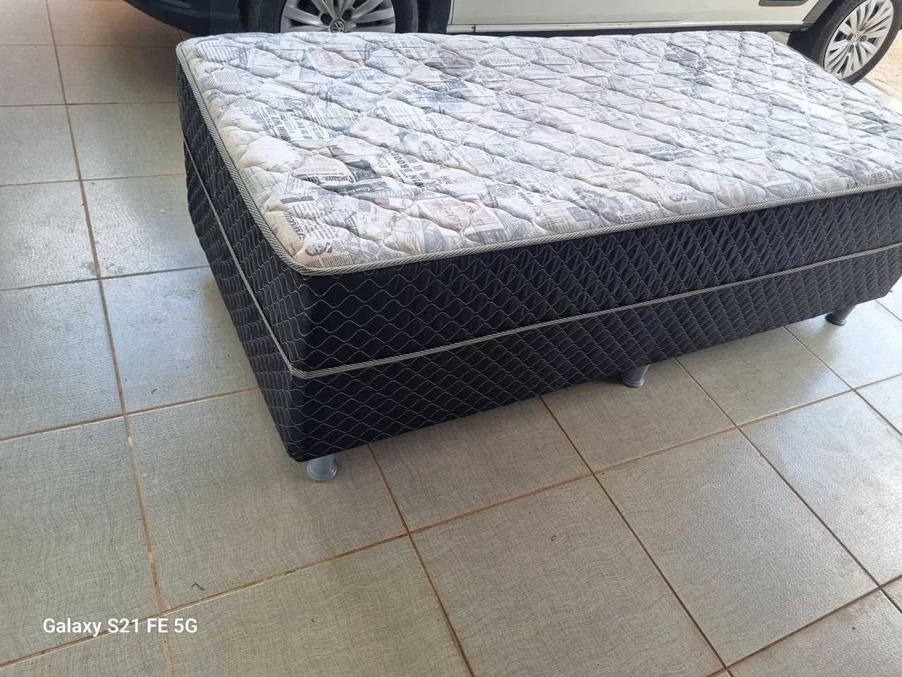 Cama Box solteiro acoplada molas bem conservada ENTREGO 