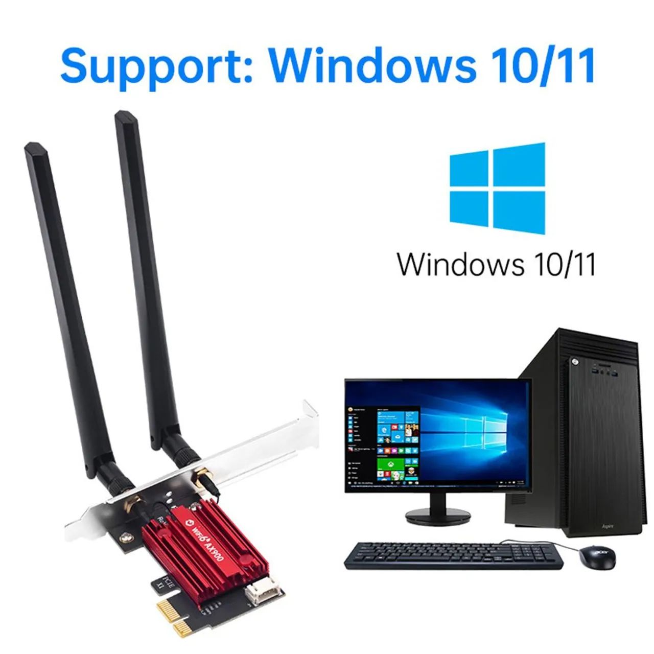Placa Wi-Fi 6 PCIe para desktop.  - Foto 3