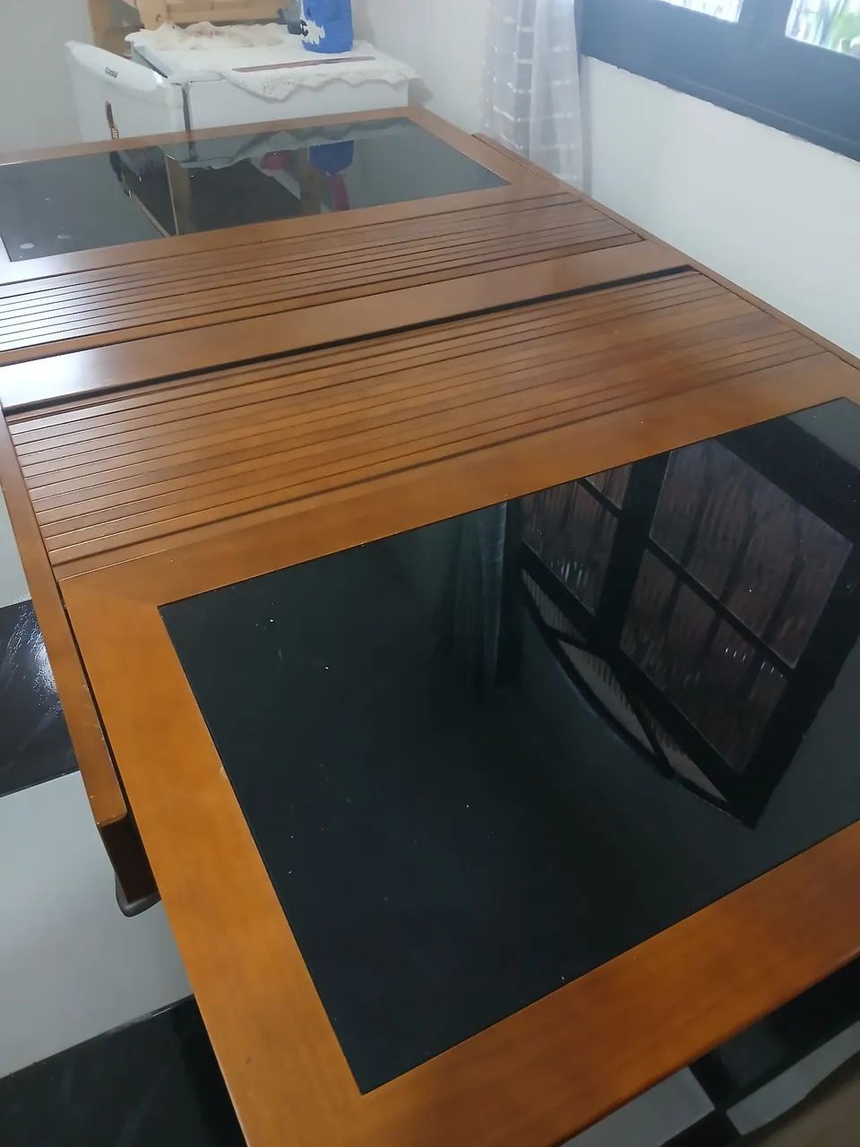 Mesa de jantar versátil de madeira  - Foto 4