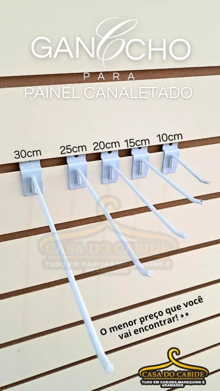 Gancho para painel canaletado 