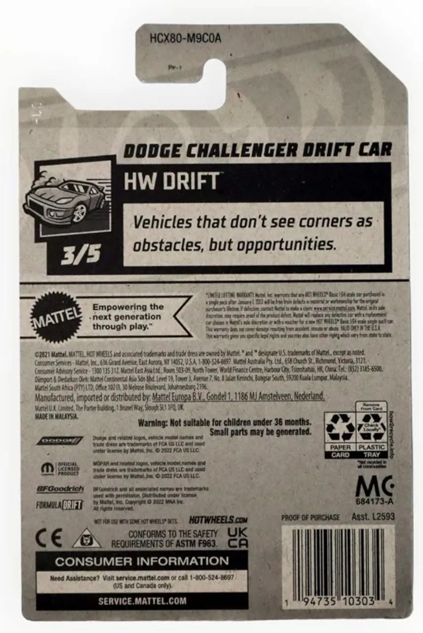 Hot Wheels - Dodge Challenger Drift- Vermelho - HW Drift 3/5-207/250<br> - Foto 2