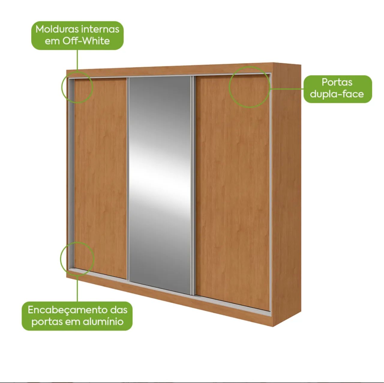 Guarda-Roupa Quadrix 3 Portas - Design Sofisticado e Organização Inteligente - Foto 3