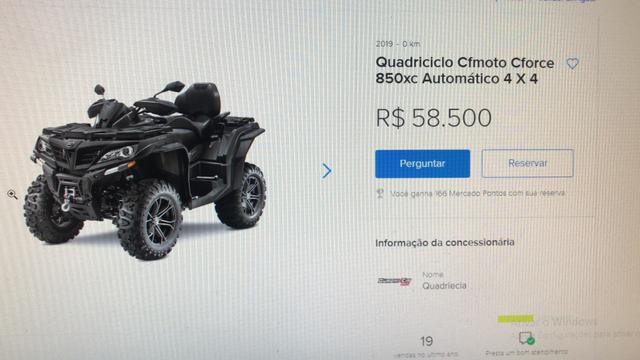 Quadriciclo Novo Cforce 0 KM e Carreta Zera!!! TROCO POR CARRO - Foto 8