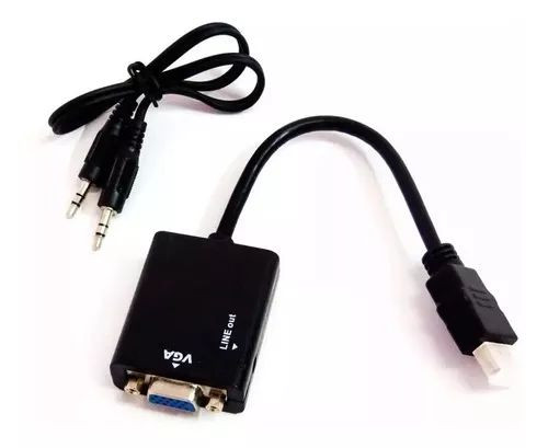 Hdmi Para Vga Com Áudio P2 Conversor Adaptador De Vídeo