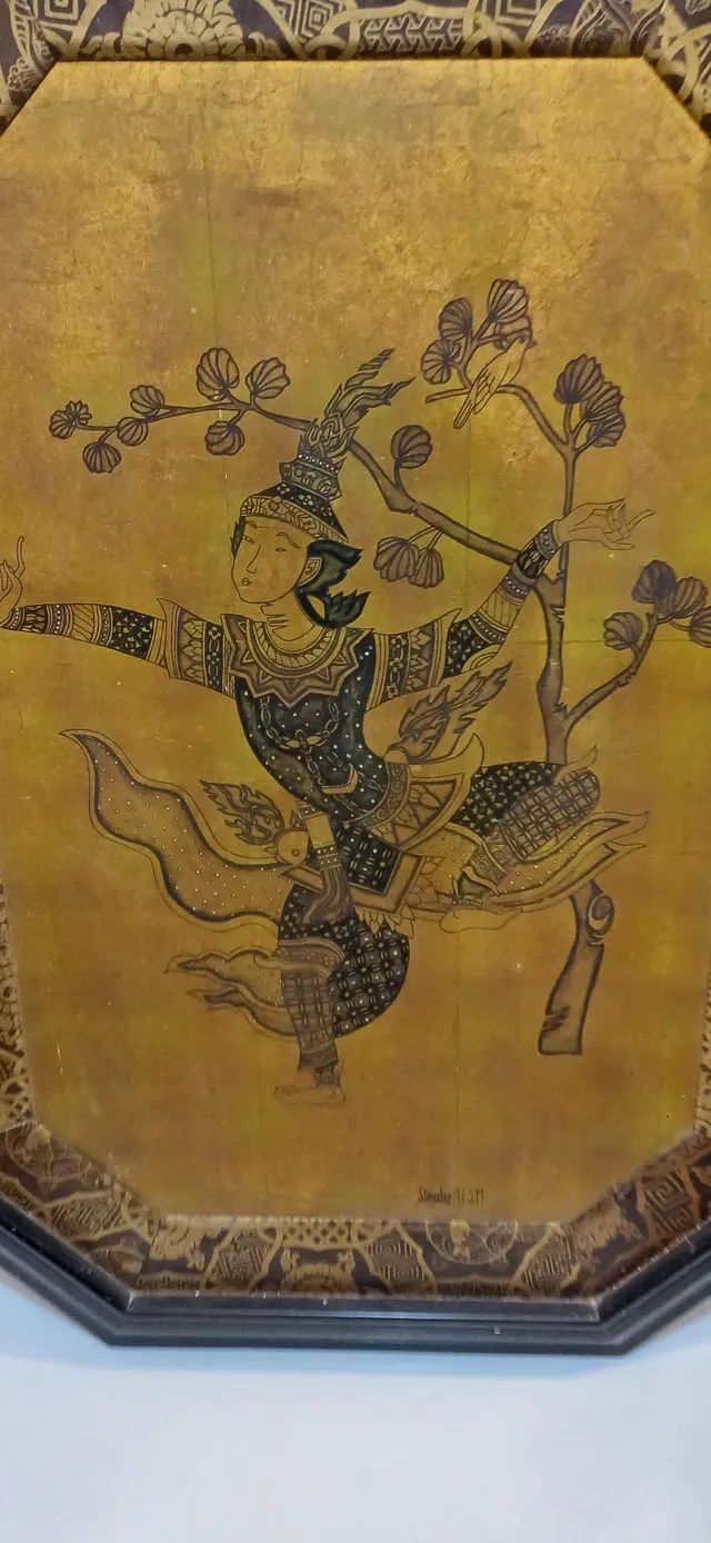 Quadro antigo oriental grande assinado stanislao  - Foto 4