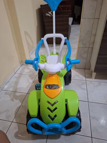 Brecho Infantil Era meu agora é teu - Quadriciclo Infantil Calesita Cross  Turbo Com Empurrador Verde 💙💙 . . ➡️ Apartir de 1 ano ➡️Até 30kg Estamos  Abertos até às 18h30 Fazemos