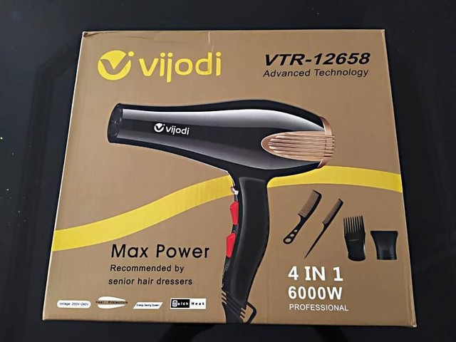 Secador De Cabelo Profissional Iônico 4 Em 1 Turbo 6000w