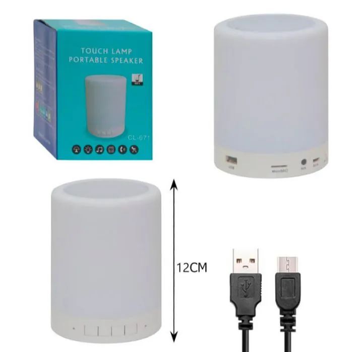 Caixa de Som Bluetooth com Luz LED Abajour Luminária  - Foto 4