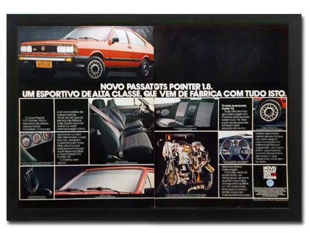VW Passat GTS Pointer - Quadro decorativo com propaganda original de revista