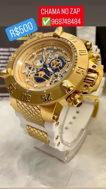 Relógio INVICTA SUBAQUA NOMA III PULSEIRA BRANCA FUNCIONAL