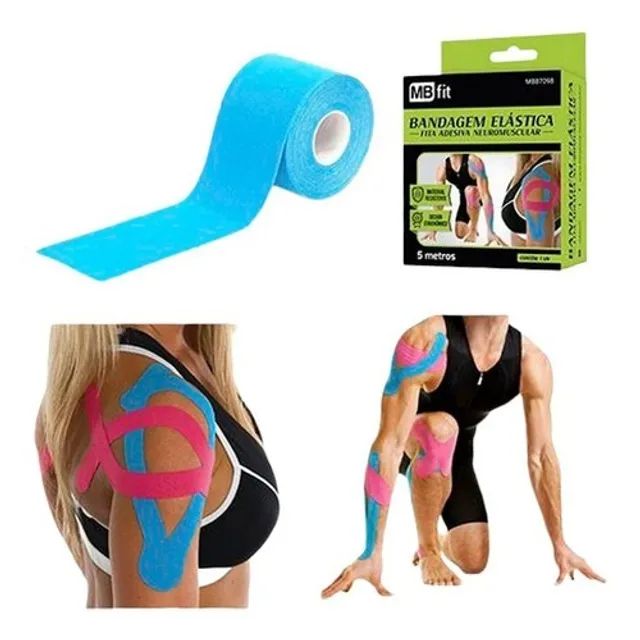 Bandagem Elástica Fita Adesiva Neuromuscular 5 Mts - Mb Fit