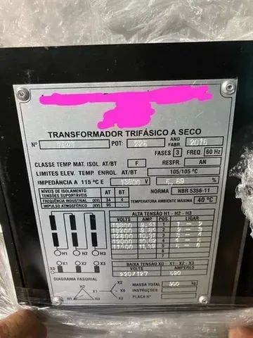 Transformador Trifásico À Seco 225kva 13.8kv - 220v/127v - Foto 4