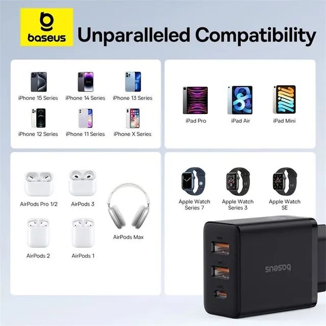 Fonte carregador turbo Baseus 30w PD + Cabo tipo C - Foto 5