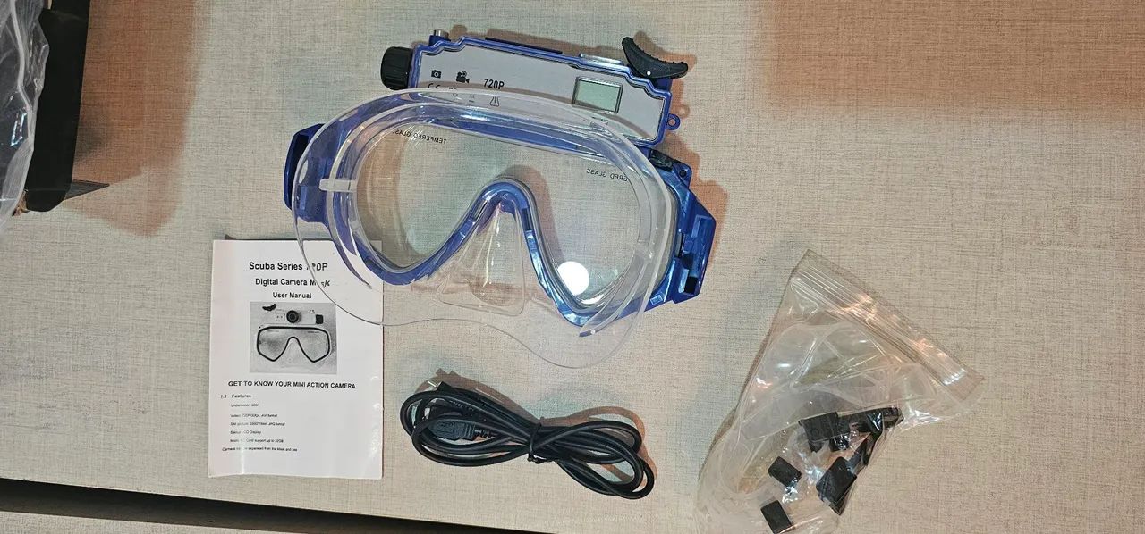Máscara de mergulho com câmera HD 720p - Novo - Foto 4