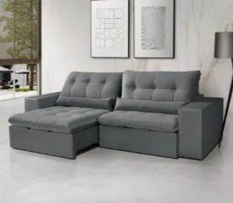 Sofá Retrátil e Reclinável Pernambués 2,90 cm molas ensacadas 