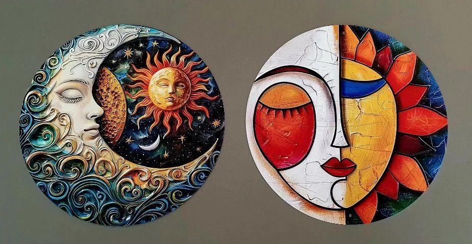 2 objetos cultural mexicana e 2 placas sol e lua - Foto 3