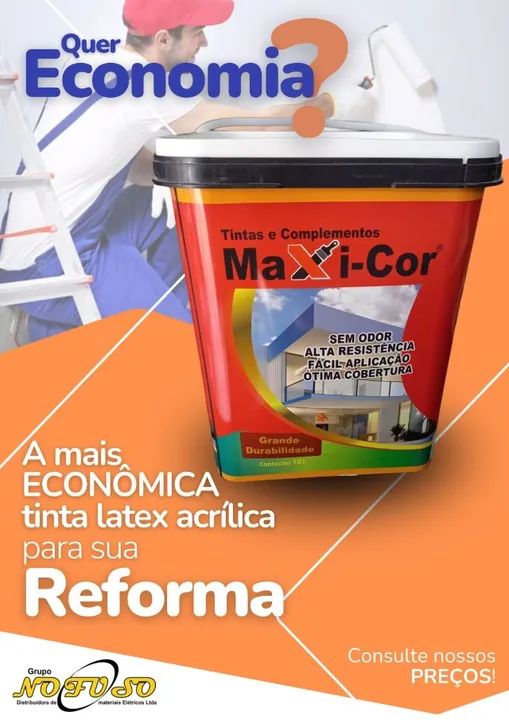Tinta látex Branca e Colorida Marca Maxicor