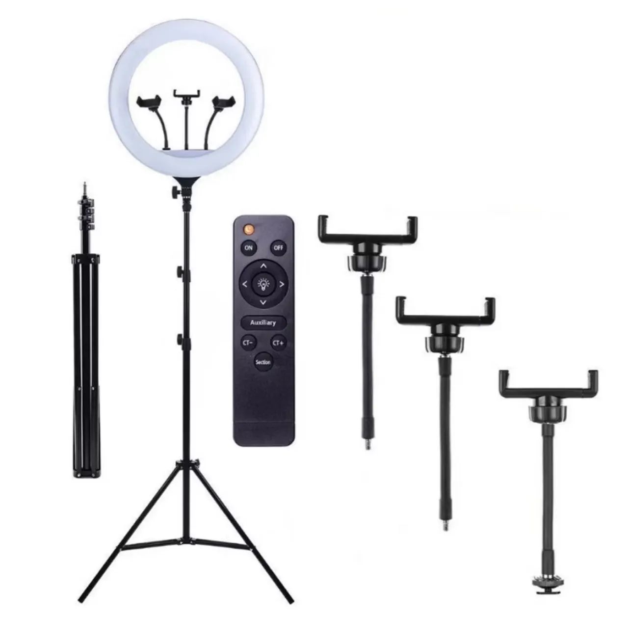 Kit ring light completo.fonte de energia.c remoto . tripé 2.1m.3 suporte para celular  - Foto 4