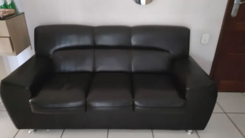 Sofá preto 2 e 3 lugares 65569177410178122