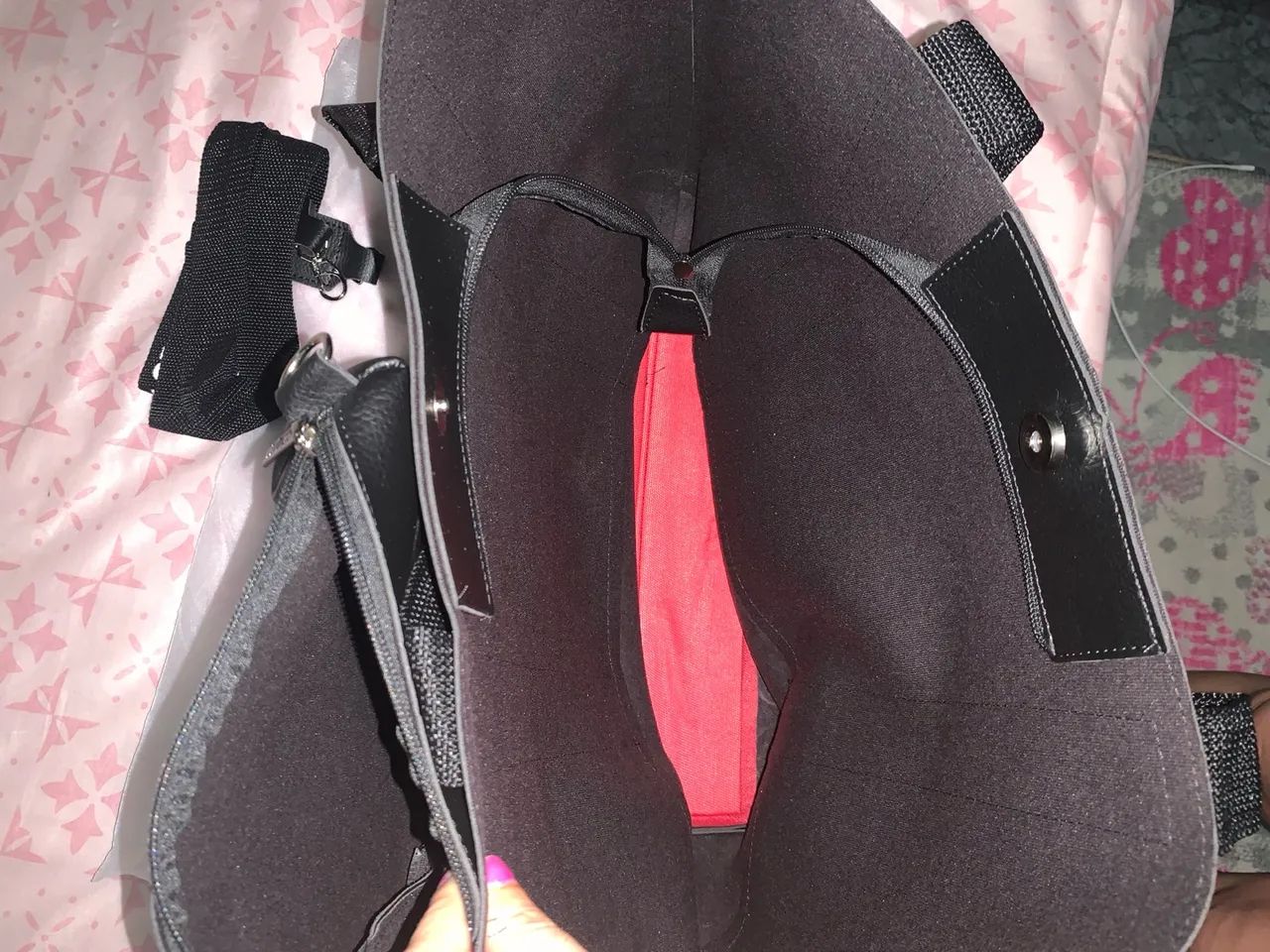 Bolsa sacola com bolsa pequena preta - Foto 2