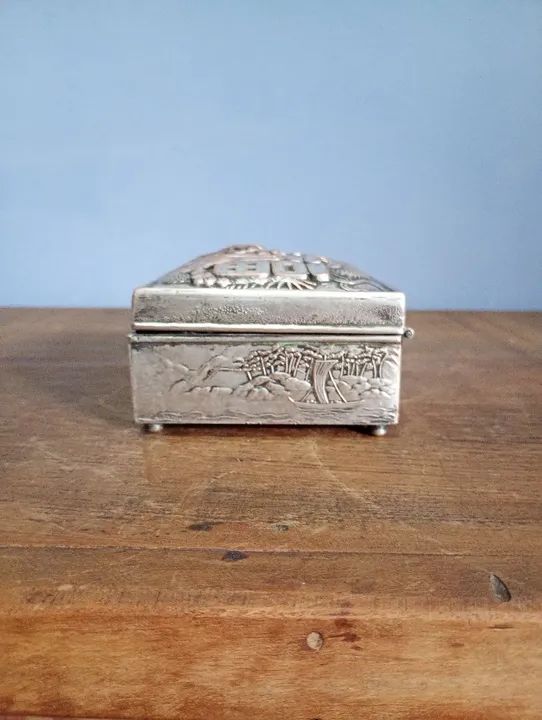 Antigo Porta Jóias Chinês com Ideogramas/dragão - Foto 5