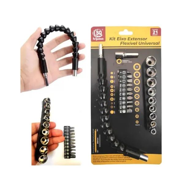 Kit Eixo Extensor Flexivel Universal 21pçs Sq-4257