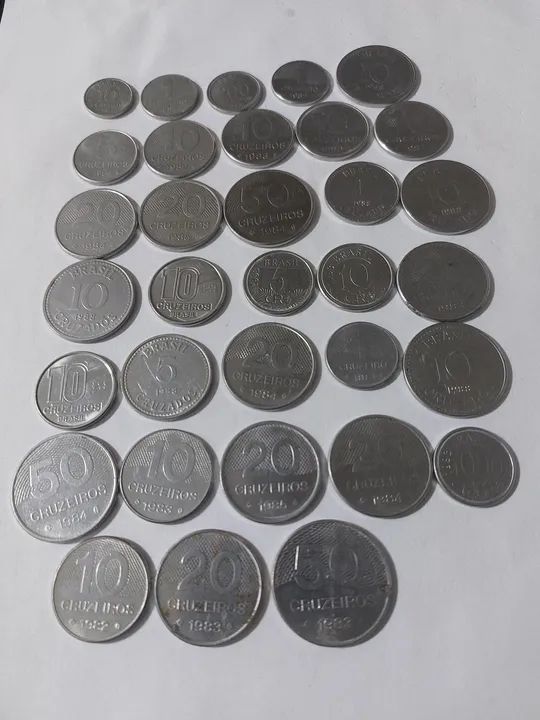 Lote 39 moedas antigas aço inox