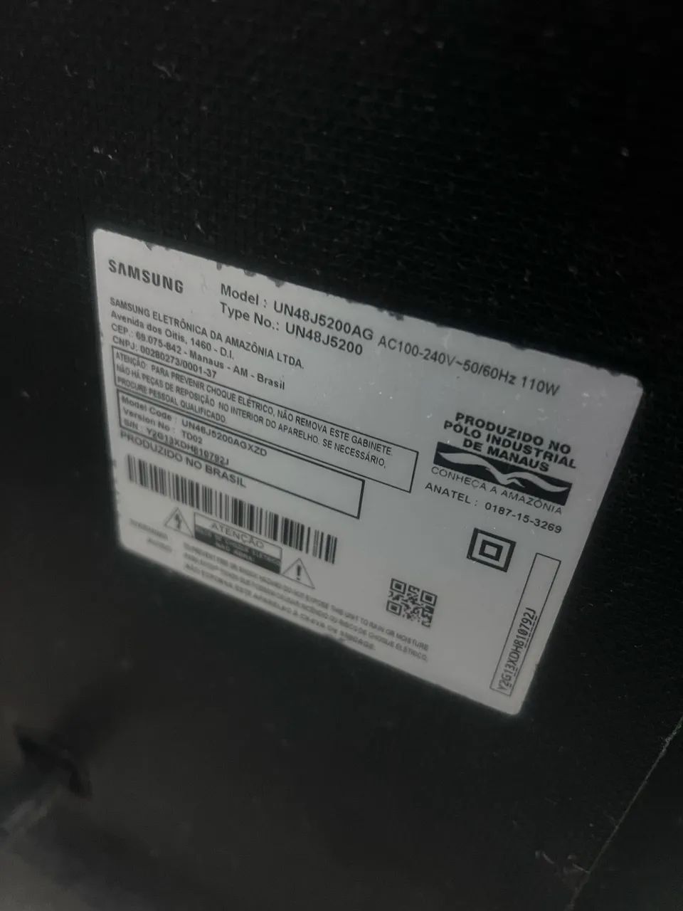 TV Samsung com defeito 64306324019714122