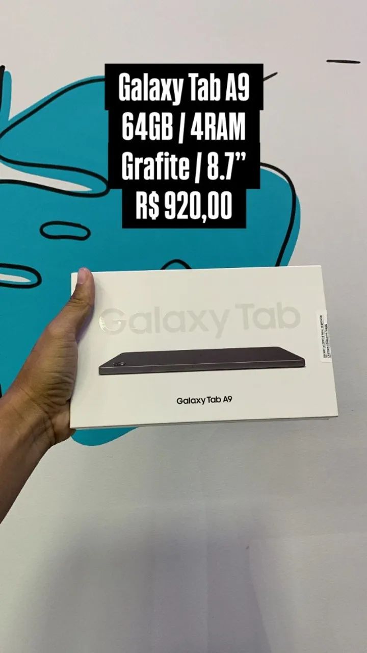 Galaxy Tab A9 / 64GB 4RAM / Grafite / 8.7 Polegadas / Lacrado $920,00