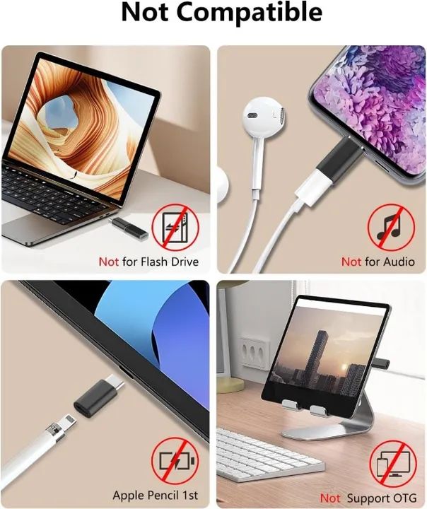 Adaptador De Celular iphone Lightning Fêmea Para Type C macho - Foto 5