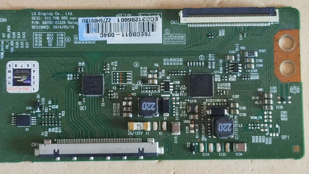 Placa t-com TV LG 49LJ5500 testada funcionando  - Foto 4
