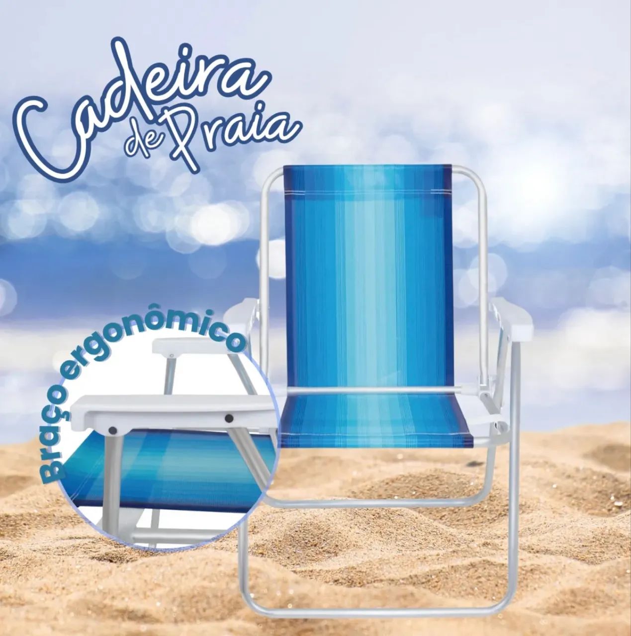 Cadeira de Praia Alumínio Mor - Foto 2