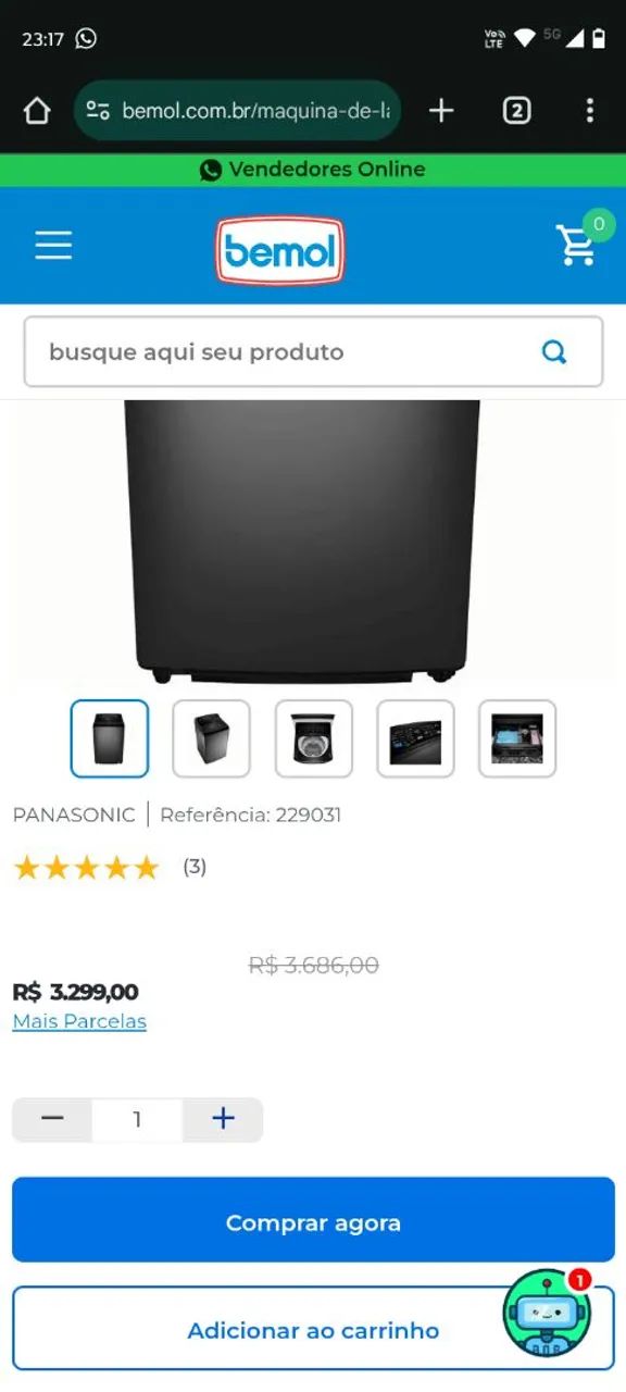 Máquina de Lavar Panasonic 18kg - Foto 5