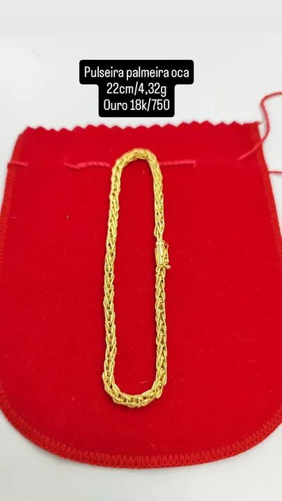 Pulseira Palmeiira Oca Ouro 18k/750
