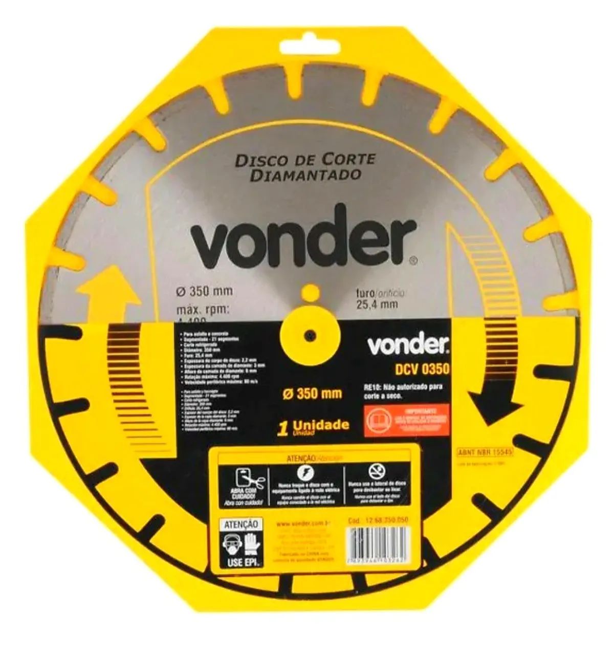Disco Diamantado 350 mm Asfalto/Concreto DCV 0350 VONDER