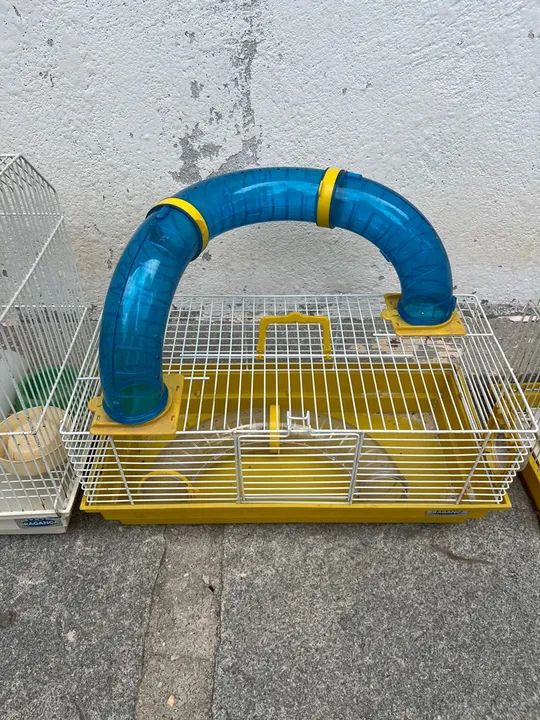 3 Gaiolas para Roedores com Túnel e diversos acessórios 