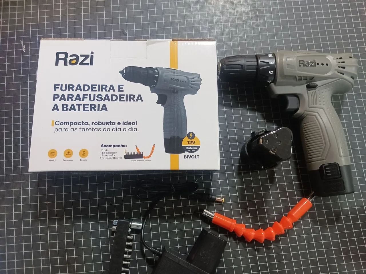 Furadeira parafusadeira Razi 12v - Ferramentas de Construção