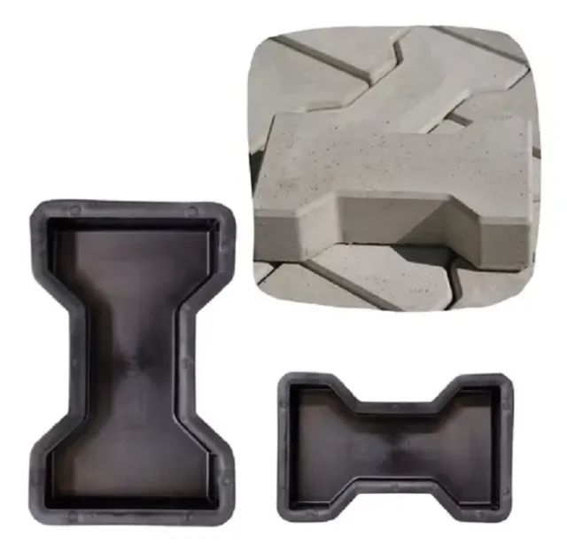 10 Formas Plásticas Para Paver Ossinho Duplo T 25x15x6cm Piso Chanfrado Microformas